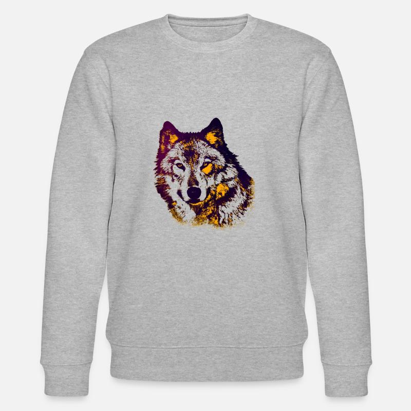 Wolf - Stanley/Stella Unisex Bio-Sweatshirt CHANGER  - Grau meliert