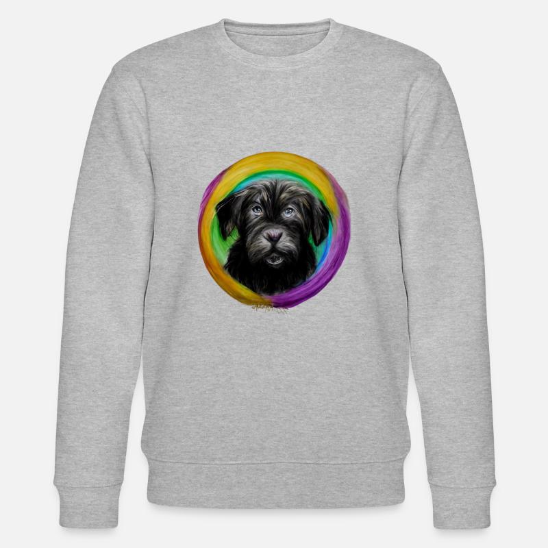 Regenbogen Hund Briard - Stanley/Stella Unisex Bio-Sweatshirt CHANGER  - Grau meliert