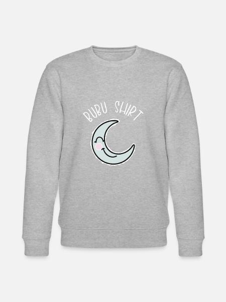 Bubu Sleeping Moon Gift Idea - Stanley/Stella CHANGER Unisex Organic Sweatshirt - heather grey