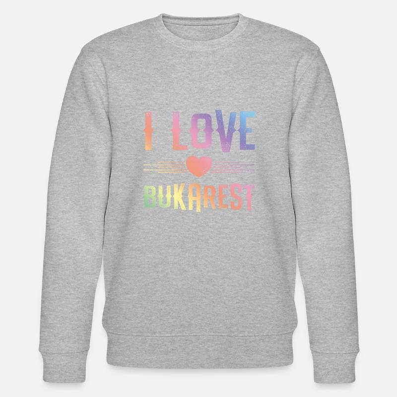 I Love Bukarest - Stanley/Stella Unisex Bio-Sweatshirt CHANGER  - Grau meliert
