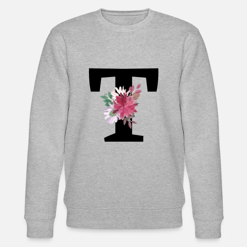 Buchstabe t blumig - Stanley/Stella Unisex Bio-Sweatshirt CHANGER  - Grau meliert