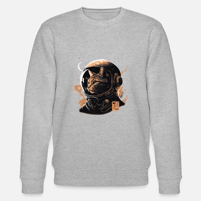 spacecat beige vector - Stanley/Stella Unisex Bio-Sweatshirt CHANGER  - Grau meliert