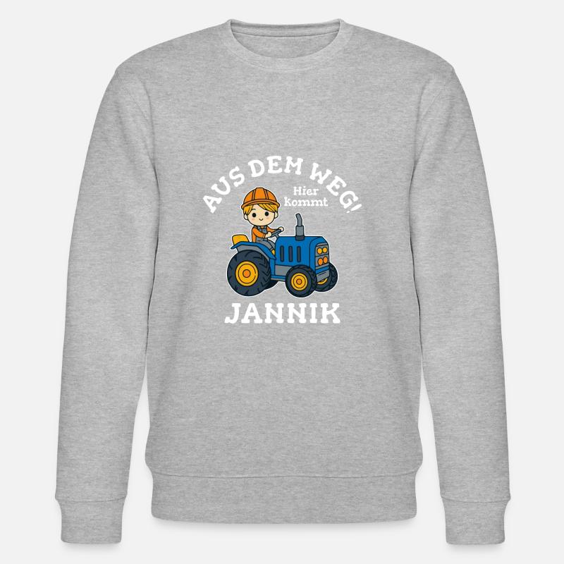Jannik Vorname Traktor - Stanley/Stella Unisex Bio-Sweatshirt CHANGER  - Grau meliert