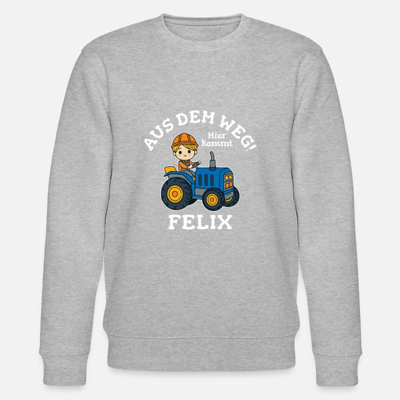 Felix Vorname Traktor - Stanley/Stella Unisex Bio-Sweatshirt CHANGER  - Grau meliert