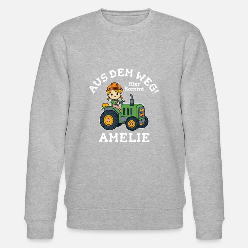 Amelie Name Traktor - Stanley/Stella Unisex Bio-Sweatshirt CHANGER  - Grau meliert