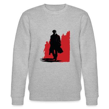 Der Geheimnisvolle Detektiv - Stanley/Stella Unisex Bio-Sweatshirt CHANGER  - Grau meliert - Vorne - Nik (191cm) & Marisol (170cm)