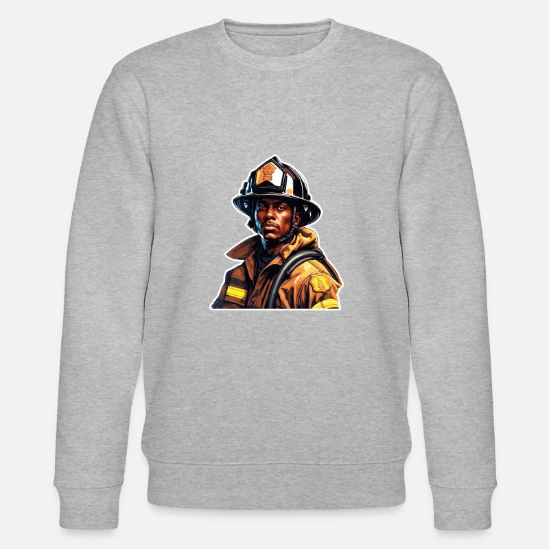Firefighter / Fire / Fire / Extinguish / Hero - Stanley/Stella CHANGER Unisex Organic Sweatshirt - heather grey
