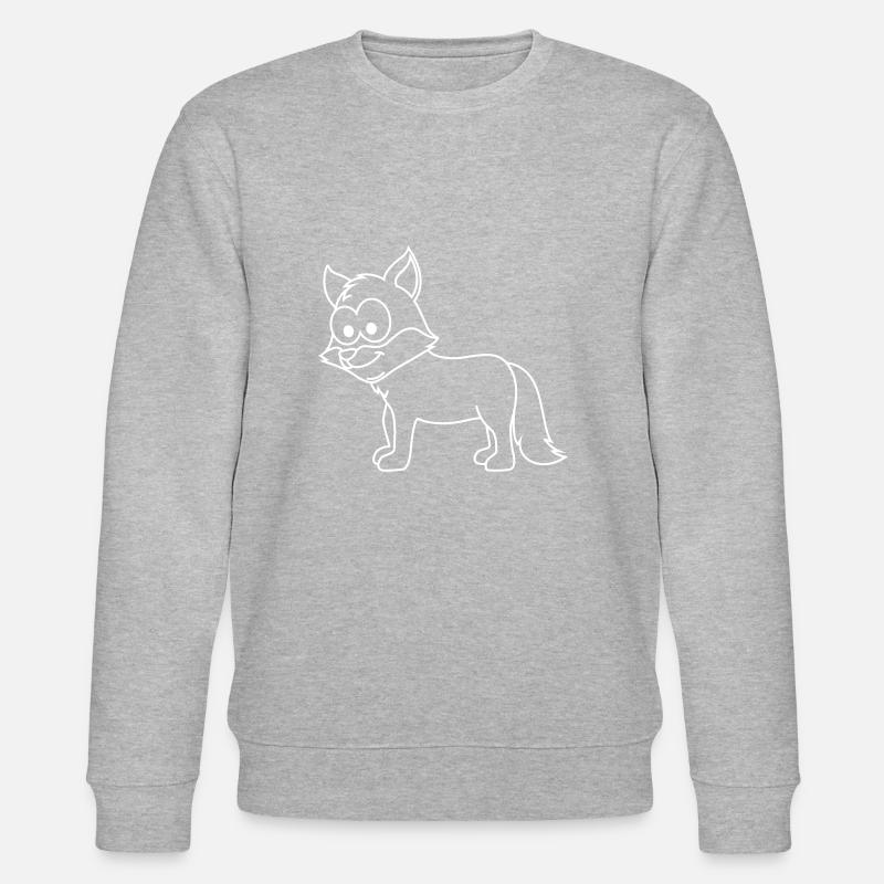 Fuchs Comic Tier - Stanley/Stella Unisex Bio-Sweatshirt CHANGER  - Grau meliert