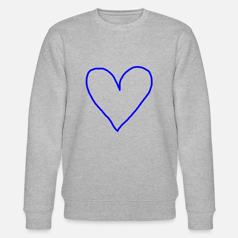 Herz blau Geschenkidee - Stanley/Stella Unisex Bio-Sweatshirt CHANGER  - Grau meliert