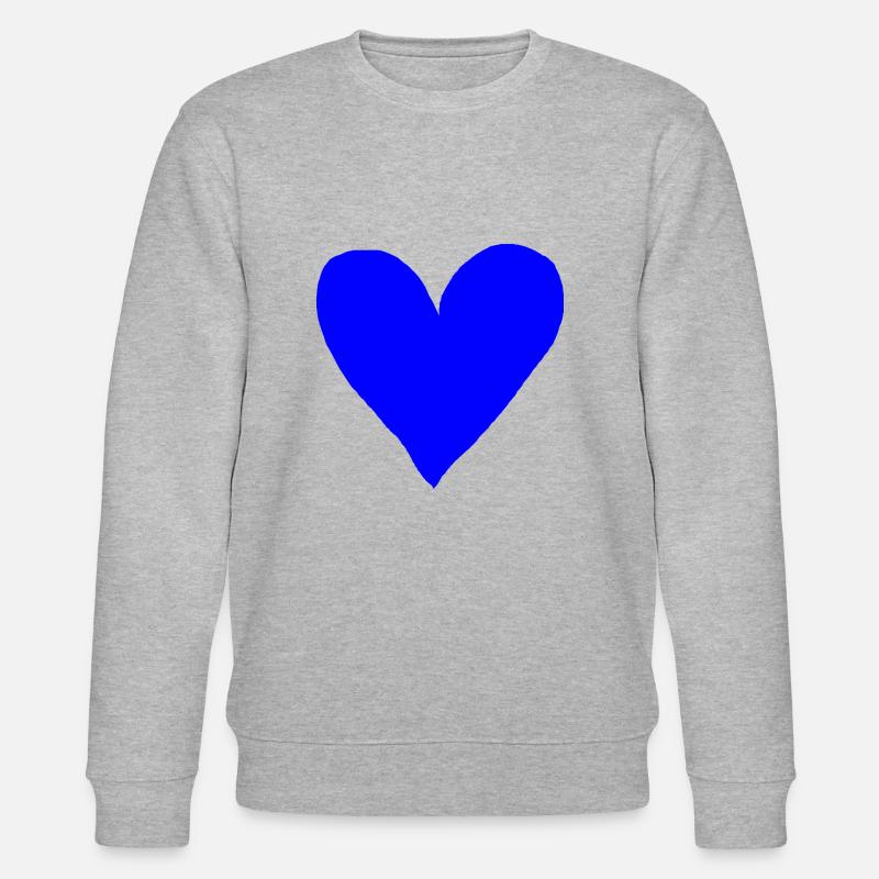 Herz blau Geschenkidee - Stanley/Stella Unisex Bio-Sweatshirt CHANGER  - Grau meliert