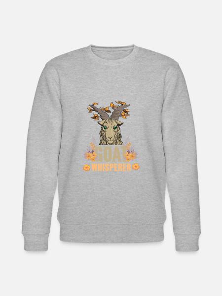 Goat Whisperer Funny Goat - Stanley/Stella CHANGER Unisex Organic Sweatshirt - heather grey