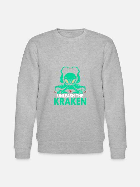 Slip Kraken Sea Monster Animal løs - Stanley/Stella økologisk unisex-sweatshirt CHANGER  - grå meleret