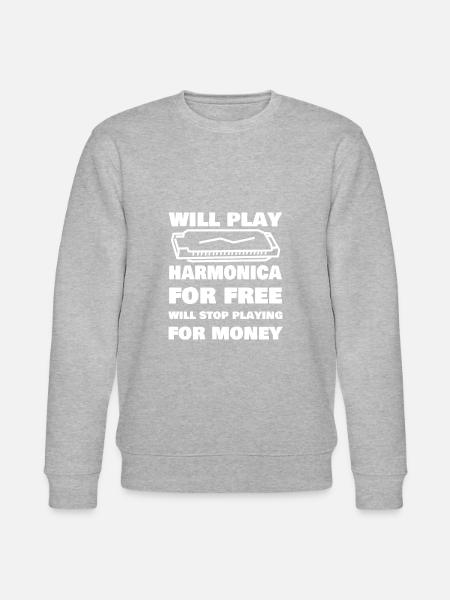 Funny Harmonica Saying Harmonica Player - Stanley/Stella Unisex Bio-Sweatshirt CHANGER  - Grau meliert