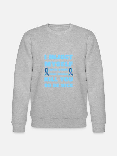 Diabetes medvetenhet Typ 1 Diabetes Rolig T1D - Ekologisk sweatshirt CHANGER unisex från Stanley/Stella - gråmelerad