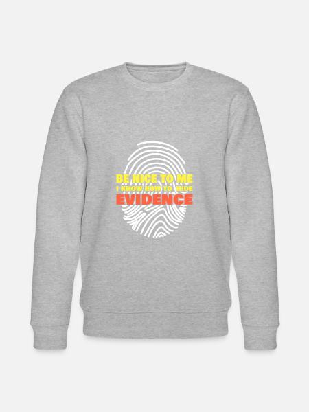 Ik weet hoe ik bewijsmateriaal verbergen Forensisch wetenschapper - Stanley/Stella Uniseks bio-sweatshirt CHANGER  - grijs gemêleerd