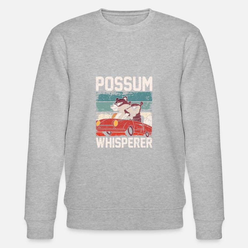 Possum Whisperer Funny Opossum - Stanley/Stella CHANGER Unisex Organic Sweatshirt - heather grey