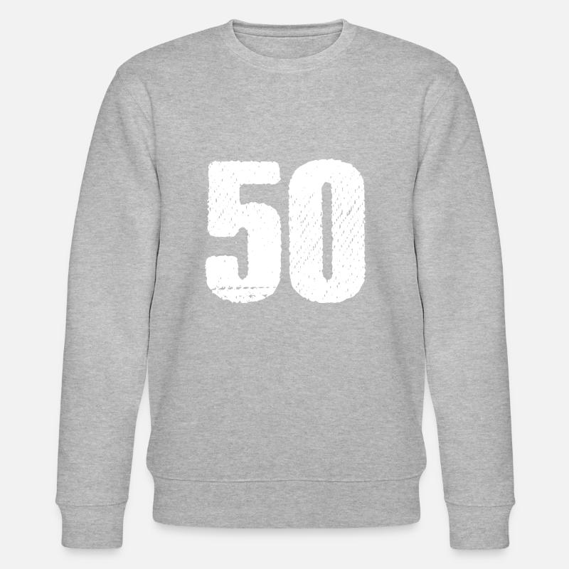 50 number jersey - Stanley/Stella CHANGER Unisex Organic Sweatshirt - heather grey
