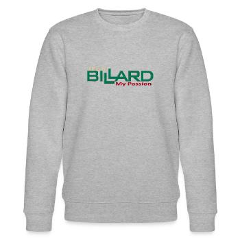 Billard Design my passion what else, Poolbillard - Stanley/Stella Unisex Bio-Sweatshirt CHANGER  - Grau meliert - Vorne - Nik (191cm) & Marisol (170cm)