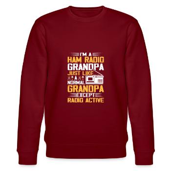 I'm A HAM Radio Grandpa Funny Amateur Radio - Stanley/Stella CHANGER Unisex Organic Sweatshirt - burgundy - Front - Nik (191cm) & Marisol (170cm)
