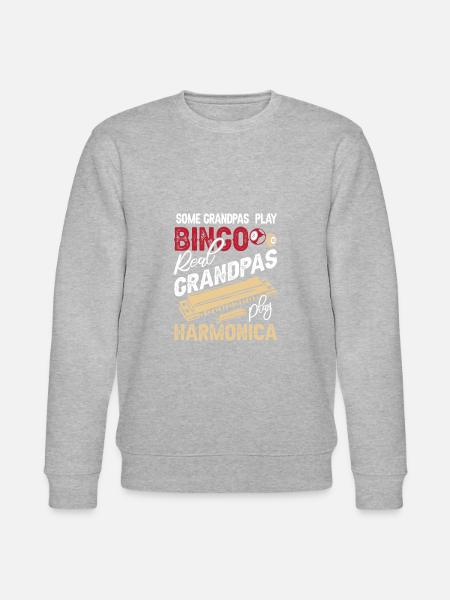 Harmonica Grandpa Funny Harmonica Player - Stanley/Stella CHANGER Unisex Organic Sweatshirt - heather grey