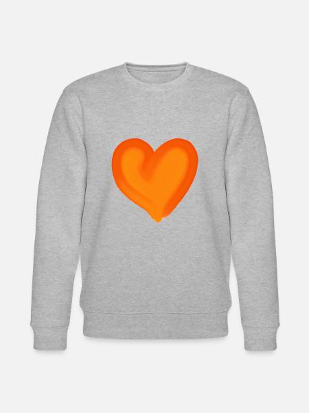 Heart orange gift idea - Stanley/Stella CHANGER Unisex Organic Sweatshirt - heather grey