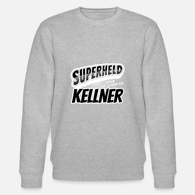 Superheld, clever getarnt als Kellner - Stanley/Stella Unisex Bio-Sweatshirt CHANGER  - Grau meliert