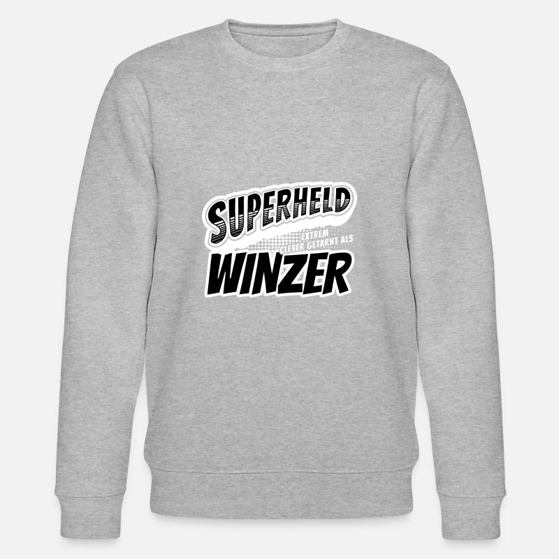 Superheld, clever getarnt als Winzer - Stanley/Stella Unisex Bio-Sweatshirt CHANGER  - Grau meliert