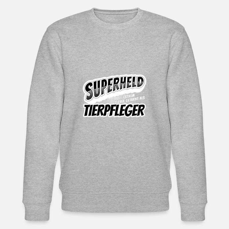 Superheld, clever getarnt als Tierpfleger - Stanley/Stella Unisex Bio-Sweatshirt CHANGER  - Grau meliert