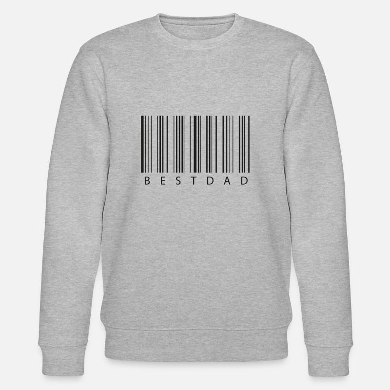 Bestdad Barcode - meilleur papa - Sweat bio CHANGER Stanley/Stella Unisexe - gris chiné