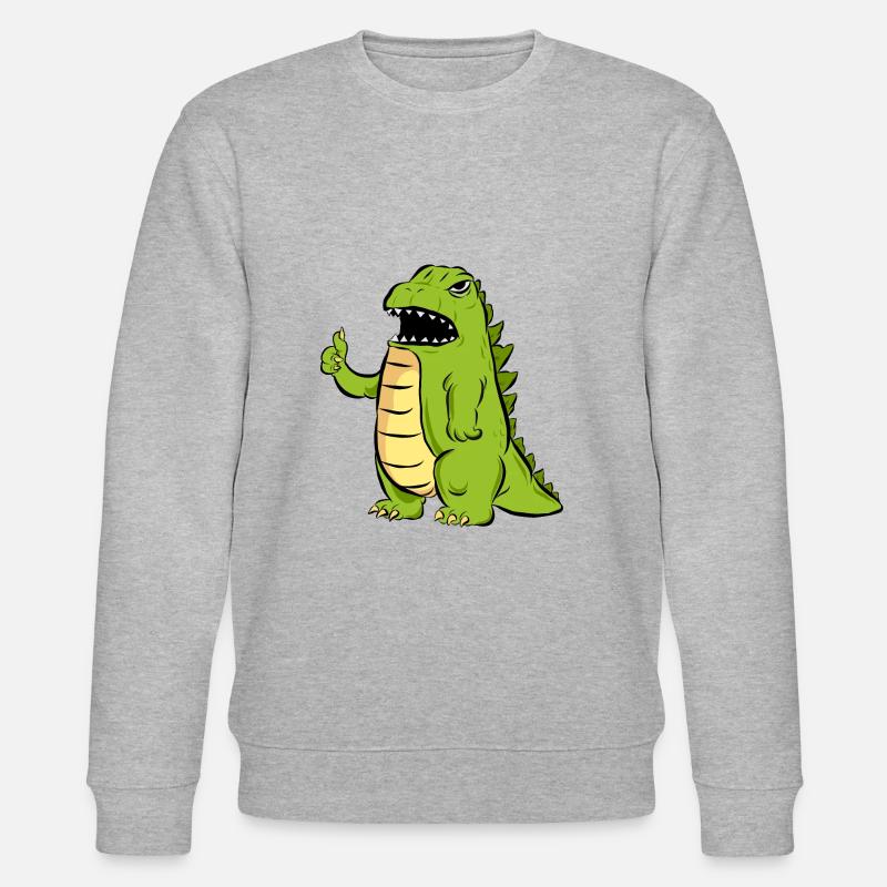 Dinosaurier T-Rex - Stanley/Stella Unisex Bio-Sweatshirt CHANGER  - Grau meliert