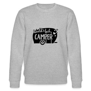 Wohnwagen - Stanley/Stella Unisex Bio-Sweatshirt CHANGER  - Grau meliert - Vorne - Nik (191cm) & Marisol (170cm)