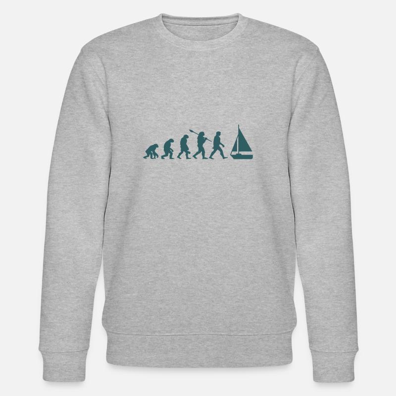 Evolution Sailboat Boat - Stanley/Stella CHANGER Unisex Organic Sweatshirt - heather grey