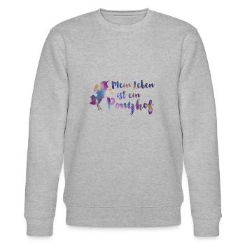 Mein Leben ist ein Ponyhof. - Stanley/Stella Unisex Bio-Sweatshirt CHANGER  - Grau meliert - Vorne - Nik (191cm) & Marisol (170cm)