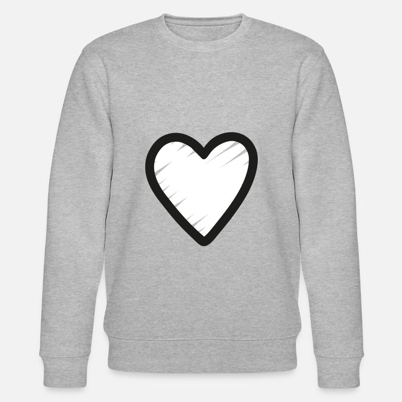 Herz Icon Zeichen - Stanley/Stella Unisex Bio-Sweatshirt CHANGER  - Grau meliert