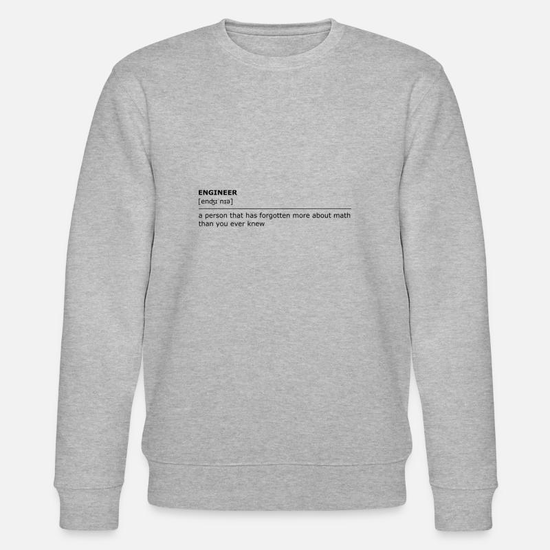 Engineer forgets math dark - Stanley/Stella CHANGER Unisex Organic Sweatshirt - heather grey
