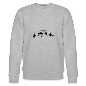 Wohnwagen - Stanley/Stella Unisex Bio-Sweatshirt CHANGER  - Grau meliert - Vorne - Nik (191cm) & Marisol (170cm)