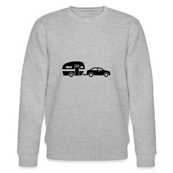 Wohnwagen - Stanley/Stella Unisex Bio-Sweatshirt CHANGER  - Grau meliert - Vorne - Nik (191cm) & Marisol (170cm)