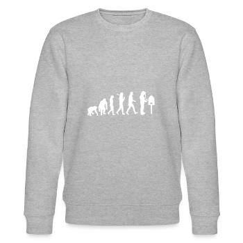 Evolution Imker Geschenk Shirt - Stanley/Stella Unisex Bio-Sweatshirt CHANGER  - Grau meliert - Vorne - Nik (191cm) & Marisol (170cm)