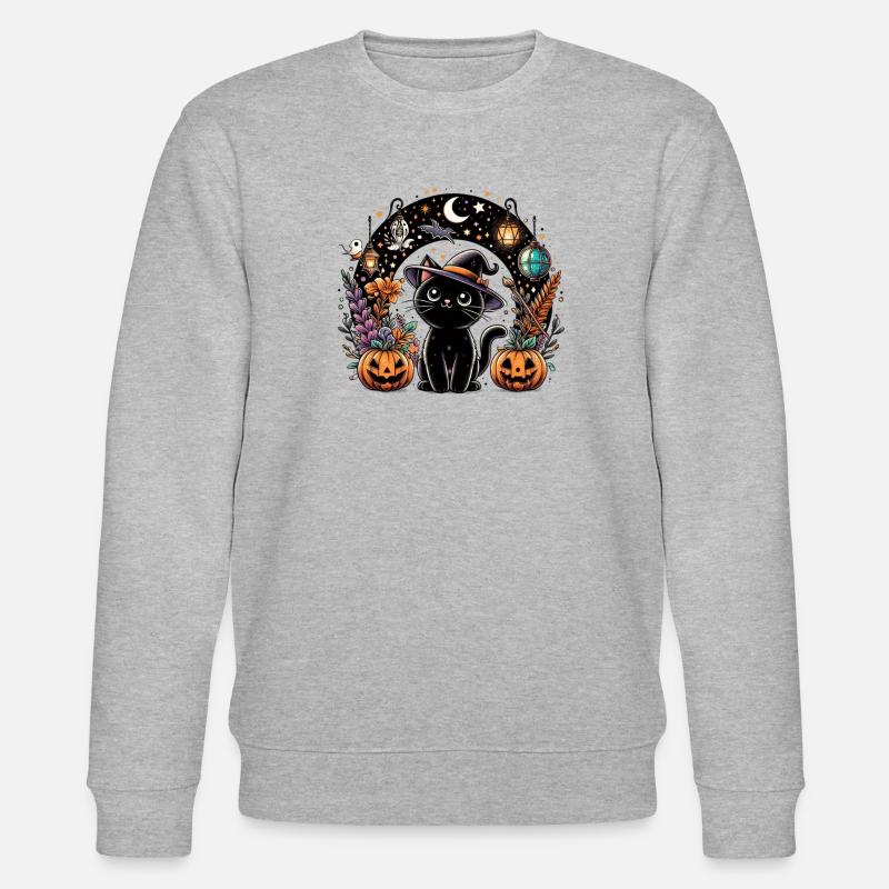 Kitty spooky halloween 2 - Sweat bio CHANGER Stanley/Stella Unisexe - gris chiné