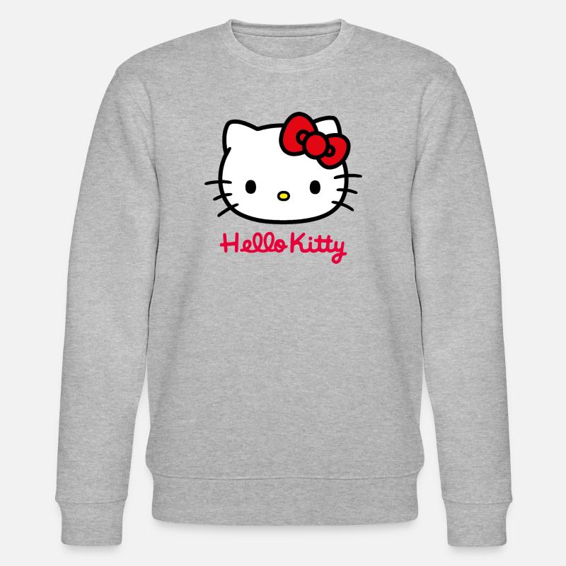 Hello Kitty Klassisch Mit Hello Kitty Schriftzug - Stanley/Stella Unisex Bio-Sweatshirt CHANGER - Grau meliert