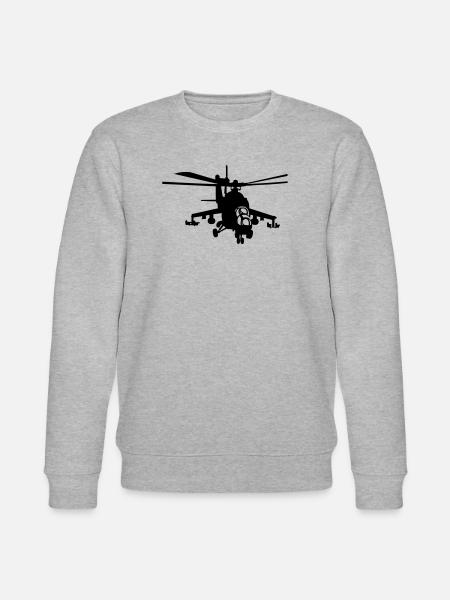 Helicopter Mi-24 - Stanley/Stella CHANGER Unisex Organic Sweatshirt - heather grey