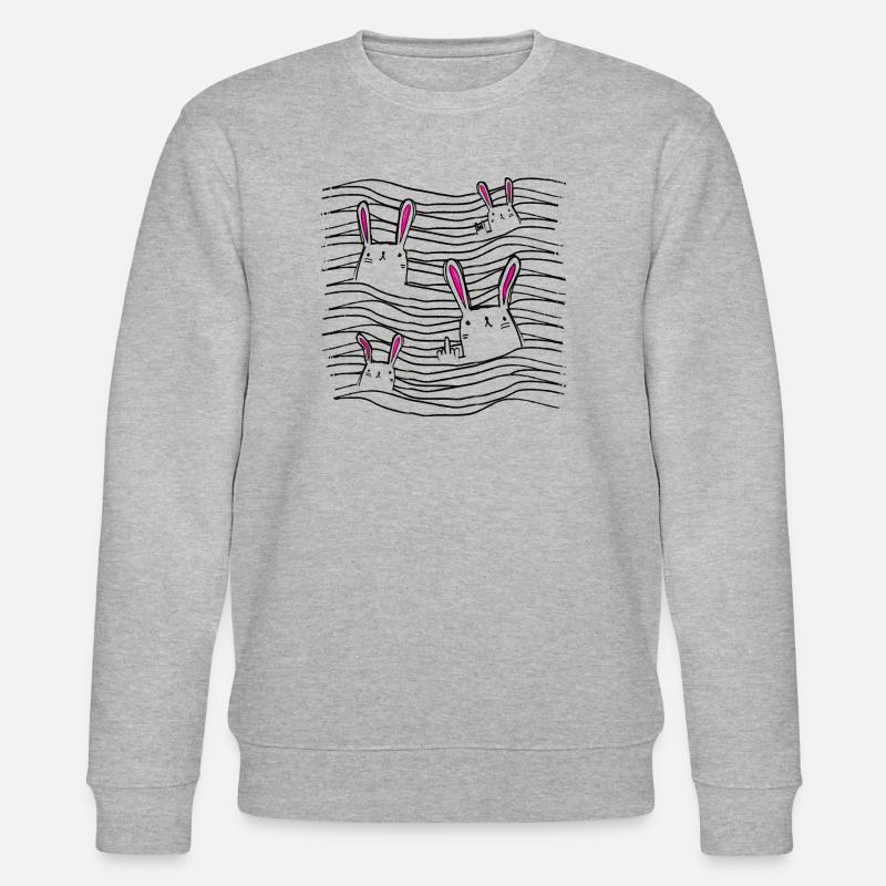 Freche Hasen - Hase - Zeichnung - Stanley/Stella Unisex Bio-Sweatshirt CHANGER - Grau meliert