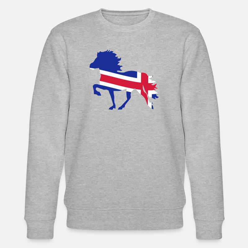 Islandpferd Flagge - Stanley/Stella Unisex Bio-Sweatshirt CHANGER - Grau meliert