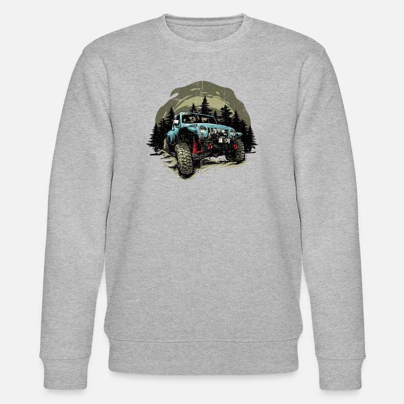 Blauer Jeep Offroad Wald - Stanley/Stella Unisex Bio-Sweatshirt CHANGER  - Grau meliert