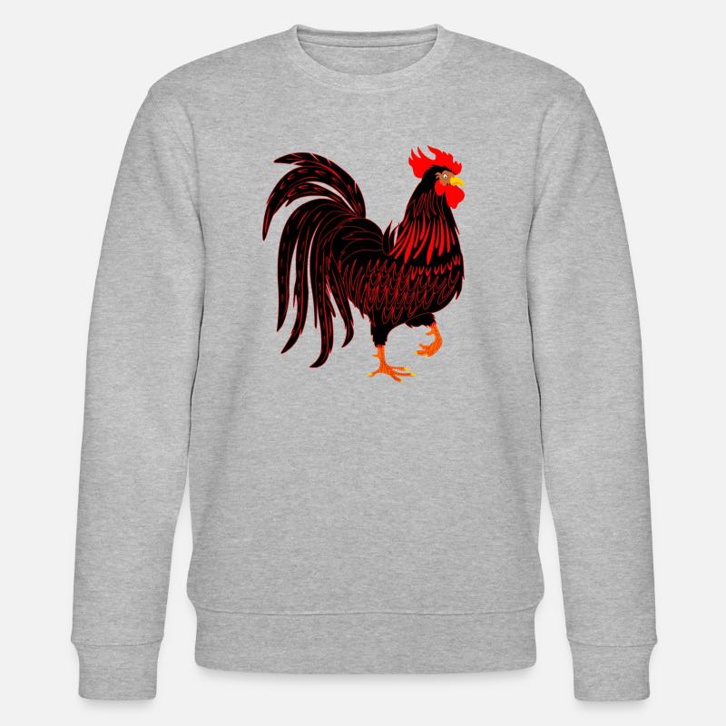 Schwarzer Hahn Coq - Stanley/Stella Unisex Bio-Sweatshirt CHANGER  - Grau meliert