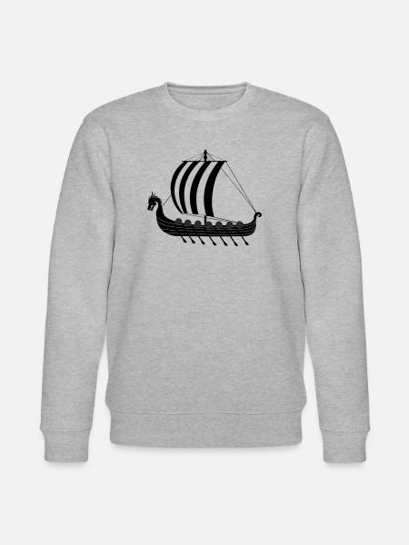 Wikinger-Drachenschiff dragar - Stanley/Stella Unisex Bio-Sweatshirt CHANGER - Grau meliert