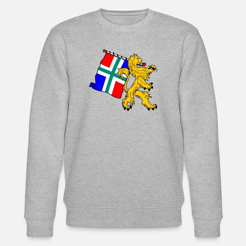 Lion avec drapeau Groningue - Sweat bio CHANGER Stanley/Stella Unisexe - gris chiné