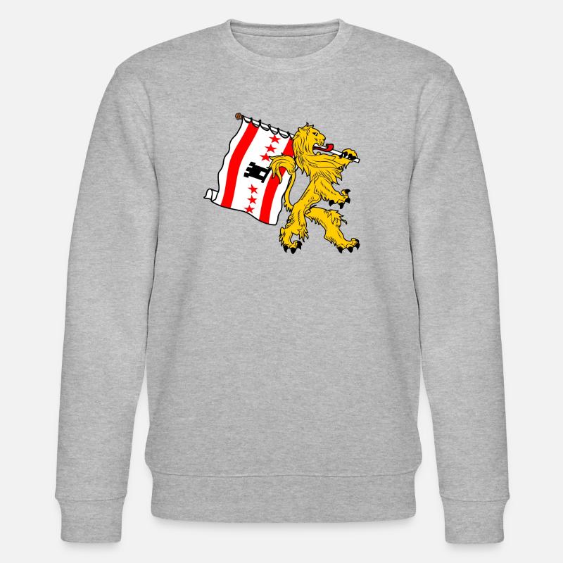 Lion avec drapeau Drenthe drenthe drapeau - Sweat bio CHANGER Stanley/Stella Unisexe - gris chiné