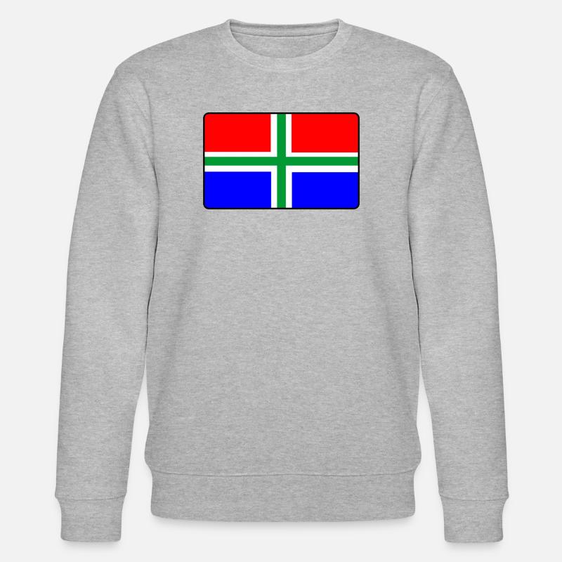 Drapeau de la province Groningsevlag Groningue - Sweat bio CHANGER Stanley/Stella Unisexe - gris chiné