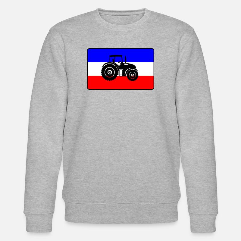 Flaggenbauern protestieren mit Traktor - Stanley/Stella Unisex Bio-Sweatshirt CHANGER  - Grau meliert